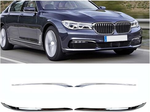 المصد الأمامي كروم قطاع الضباب غطاء خفيف عاكس ملصق الكسوة متوافق لسيارات BMW 7 Series G11 G12 730i 740i 750i 760li 2016 2017 2018 (أسفل اليسار) in Saudi Arabia