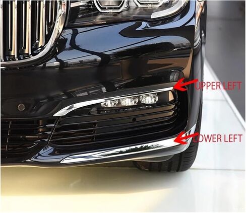 المصد الأمامي كروم قطاع الضباب غطاء خفيف عاكس ملصق الكسوة متوافق لسيارات BMW 7 Series G11 G12 730i 740i 750i 760li 2016 2017 2018 (أسفل اليسار) in Saudi Arabia