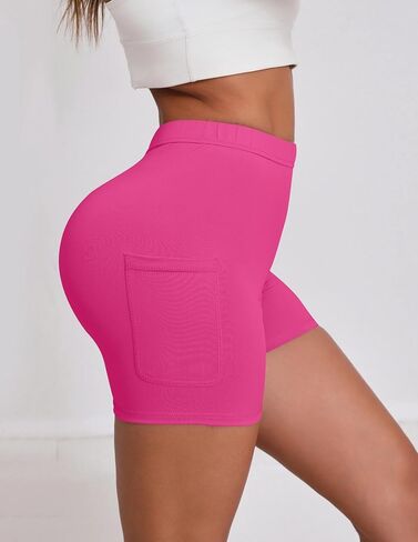 High Waist Workout Shorts with Pockets for Women – Comfortable Compression Sports Shorts for Running, Tennis, and Activewear in Saudi Arabia
