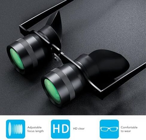 Zoom Optics Binocular Glasses, 10X Zoom Opera Glasses, Binoculars Glasses with Polarized Lens Handsfree Adjustable HD Optical Telescope Glasses for Fishing Bird Watching in Saudi Arabia