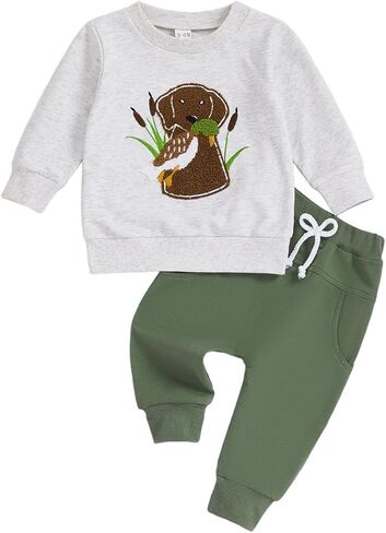 Toddler Baby Boy Fall Outfit Sweatshirt Camo Pants Set 2Pcs Hunting Outfit in Saudi Arabia