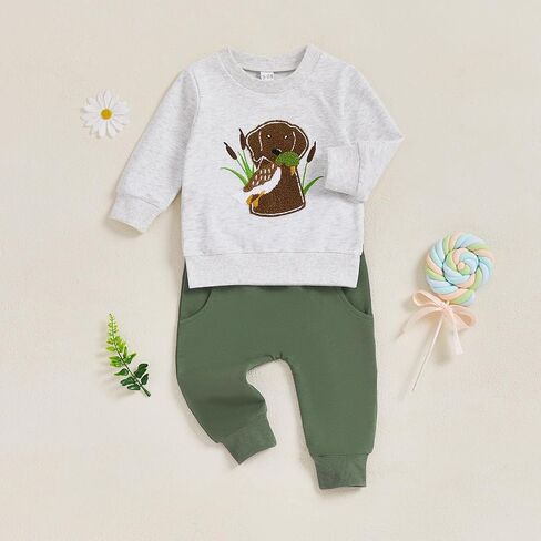 Toddler Baby Boy Fall Outfit Sweatshirt Camo Pants Set 2Pcs Hunting Outfit in Saudi Arabia