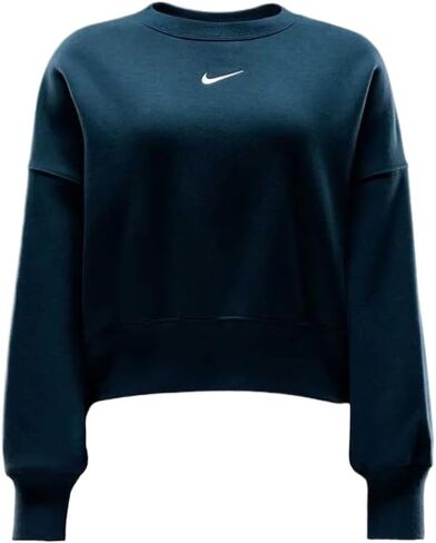 سويت شيرت نسائي من Nike Sportswear Phoenix Fleece ذو رقبة دائرية كبيرة الحجم (DQ5761-063، رمادي داكن منقط/شراع) in Saudi Arabia