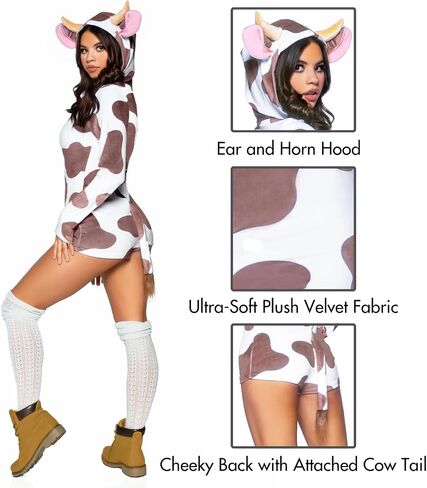 Leg Avenue Womens Assorted Cuddly Animal Costumes, X-LARGE, Comfy Cow in Saudi Arabia