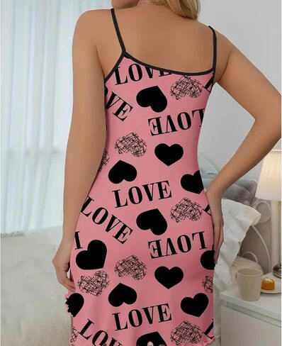 Women's Floral Print Nightgown, Sexy Sleeveless Nightdress Cami Adjustable Dress Nightshirt in Saudi Arabia