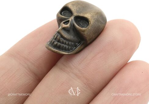 CRAFTMEMORE Skull Decorative Rapid Rivet Studs for Bracelets Bags Belts Leathercraft 10x16MM Pack of 5 SK01 (Small Silver) in Kuwait