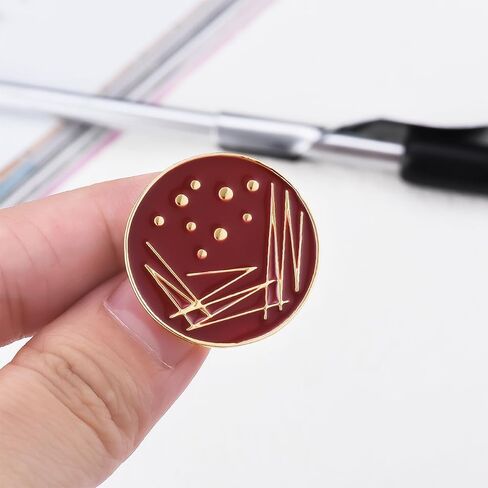 Dr's gift Bacterial Petri Dish Enamel Brooch Lapel Badge Pin for Backbag Hat Science Lab Jewelry for Microbiologists Biology Students Researchers Gift in Saudi Arabia