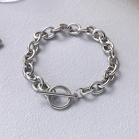 925 Sterling Silver Plated Heart Charm Bracelet for Women - Dainty Chain Love Gift Idea in Saudi Arabia