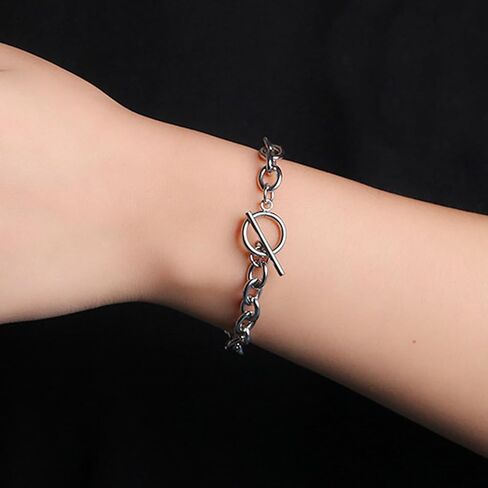 925 Sterling Silver Plated Heart Charm Bracelet for Women - Dainty Chain Love Gift Idea in Saudi Arabia