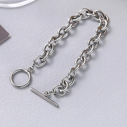 925 Sterling Silver Plated Heart Charm Bracelet for Women - Dainty Chain Love Gift Idea in Saudi Arabia