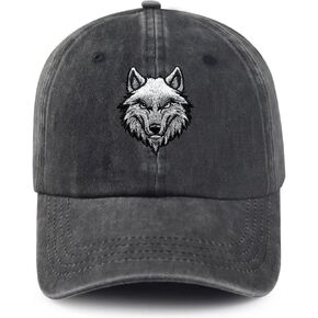 Baseball Cap Adjustable Strap, Casual Style with Embroidered Mighty Wolf Head, for Unisex Adult in Kuwait