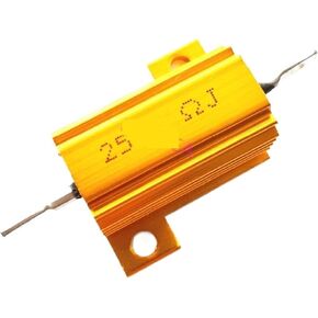 10Pcs Full Value 25W Aluminum Power Metal Shell Case Wirewound Resistor 0.01~100K 0.05 0.1 0.5 1 1.2 2 6 8 10 20 100 10K ohm(0.016R) in Saudi Arabia