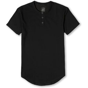 Ten10 Apparel Men's Premium Henley Curved Hem, Crew Neck Short Sleeve T-Shirt, Velura Blend in Saudi Arabia