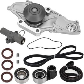 TCKWP329 Serpentine Timing Belt Kit with Water Pump for 2003-2018 Honda Accord, Crosstour, Odyssey, Pilot, Ridgeline, Acura MDX/RDX/TL/TSX, Saturn Vue 3.0L/3.5L/3.7L - Replaces TKH002, 19200-RDV-J01 in Kuwait