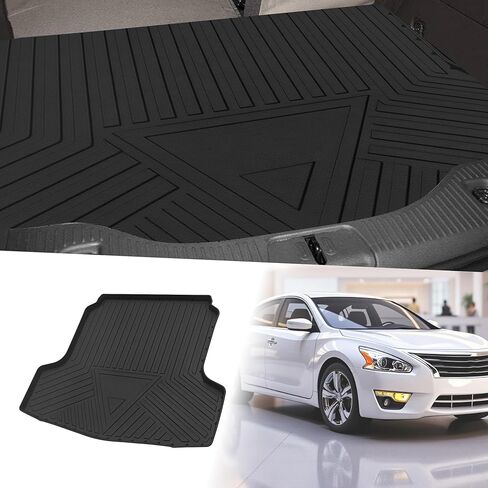 Flat Face Cargo Liner Rear Trunk Mat Trunk Cargo Luggage Boot Tray Mat Stripes and Triangles Pattern for Nissan Altima 2013-2018 Anti-Slip in Saudi Arabia