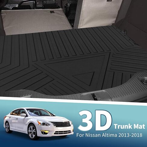 Flat Face Cargo Liner Rear Trunk Mat Trunk Cargo Luggage Boot Tray Mat Stripes and Triangles Pattern for Nissan Altima 2013-2018 Anti-Slip in Saudi Arabia
