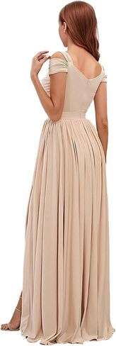 Junior Bridesmaid Dresses Off The Shoulder Chiffon Flower Girl Dress for Teens Pleated Long Girls Formal Dress with Slit in Saudi Arabia