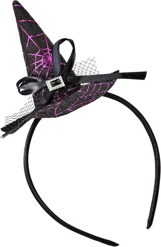 Spooktacular Creations Halloween Witch Hat Headband with Spiderweb Prints, Silver Wizard Headwear, Hair band for Adult Halloween Party Dress up Cosplay Costume Accessories Props in Saudi Arabia