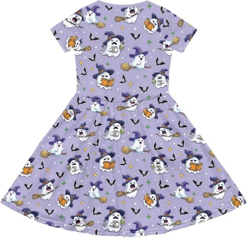 Casual Short Sleeve Dress for Girls 2-14 Years High Waist Elastic Design Soft Comfortable in Kuwait