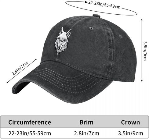 قبعة بيسبول بحزام قابل للتعديل، طراز كاجوال مع رأس ذئب عظيم مطرز، للبالغين من الجنسين in Kuwait