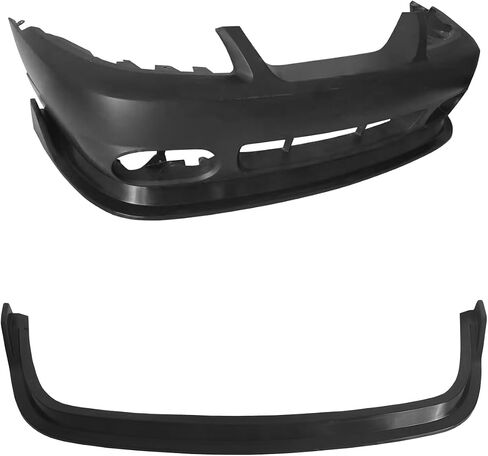 Front Bumper Lip Chin Spoiler, Compatible with 2003-2004 Ford Mustang SVT Cobra, MDA V2 Style Flexible Polyurethane(PU) Front Lower Splitter Protector, Unpainted Black in Saudi Arabia