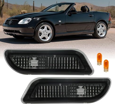 USR DEPO 98-03 W208 CLK مجموعة مصابيح جانبية لمصد الدخان (يسار + يمين) متوافقة مع 1998-2003 Mercedes W208 CLK و1998-2004 R170 SLK in Saudi Arabia