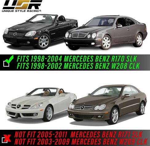 USR DEPO 98-03 W208 CLK مجموعة مصابيح جانبية لمصد الدخان (يسار + يمين) متوافقة مع 1998-2003 Mercedes W208 CLK و1998-2004 R170 SLK in Saudi Arabia