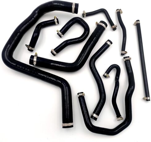 10 قطعة خراطيم سوداء لـ 1992-2000 Honda Civic Type-R EK EG B16A B18C B20B طقم خرطوم المبرد من السيليكون مع المشابك أنبوب تبريد المبرد أنبوب خراطيم 1992 1993 1994 1995 1996 1997 1998 1999 2000 in Saudi Arabia