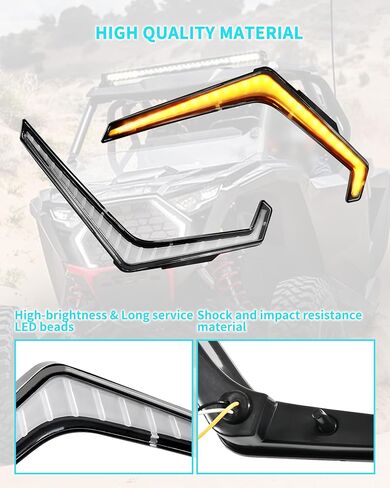 LED Grille Accent Fang Lights for Polaris RZR PRO XP/PRO R/S 2025, Waterproof Turn Signal & Signature Lamps, Replace #2417278, 2417279 in Kuwait