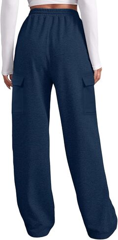 SHOPESSA Wide Leg Sweatpants Women Casual Lightweight Drawstring Elastic Waist Pants Athletic Joggers with Pockets in Kuwait
