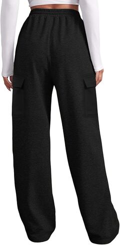 SHOPESSA Wide Leg Sweatpants Women Casual Lightweight Drawstring Elastic Waist Pants Athletic Joggers with Pockets in Kuwait