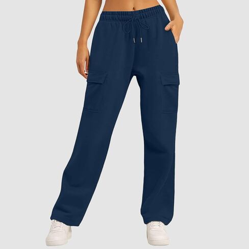SHOPESSA Wide Leg Sweatpants Women Casual Lightweight Drawstring Elastic Waist Pants Athletic Joggers with Pockets in Kuwait