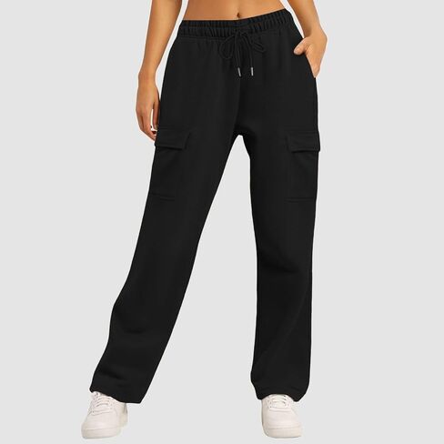 SHOPESSA Wide Leg Sweatpants Women Casual Lightweight Drawstring Elastic Waist Pants Athletic Joggers with Pockets in Kuwait
