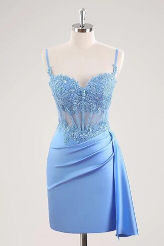 Fanciest Spaghetti Straps Tight Homecoming Dresses 2025 Lace Appliqued Short Prom Cocktail Dress in Saudi Arabia