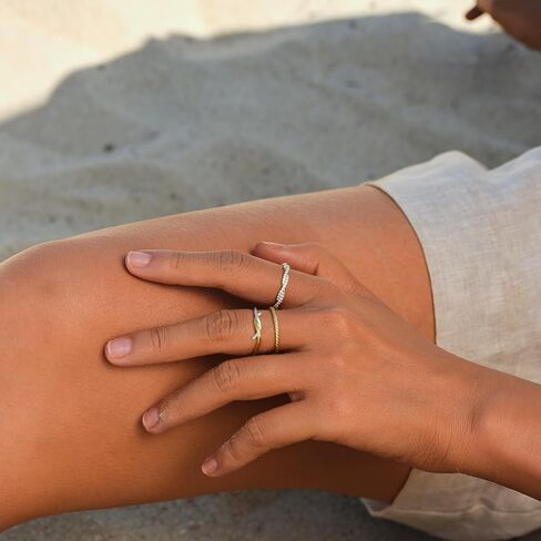 STORYJEWELLERY Gold Plated Rings for Women, Wedding Bands for Women, Stackable Rings, Dainty Promise Ring, Gifts for Her in Saudi Arabia