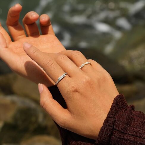 STORYJEWELLERY Gold Plated Rings for Women, Wedding Bands for Women, Stackable Rings, Dainty Promise Ring, Gifts for Her in Saudi Arabia