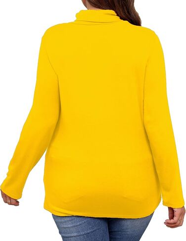 Plus Size Turtleneck Shirt Women Long Sleeve Slim Fit Mock Neck Bodycon Tops in Kuwait