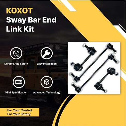 4 قطعة التعليق الأمامي والخلفي Sway Bar End Links Stabilizer Sway Bar Link Kit لنيسان ماكسيما 2009 2010 2011 2012 2013 2014 | K750255 K750256 K750282 K750283 in Saudi Arabia