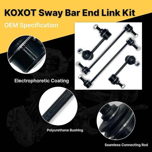 4 قطعة التعليق الأمامي والخلفي Sway Bar End Links Stabilizer Sway Bar Link Kit لنيسان ماكسيما 2009 2010 2011 2012 2013 2014 | K750255 K750256 K750282 K750283 in Saudi Arabia