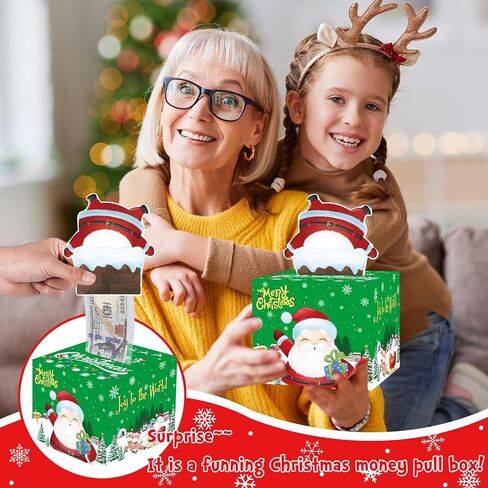 صندوق أموال عيد الميلاد لسحب الهدايا النقدية ، هدية نقدية حامل أموال مفاجئة للأطفال البالغين ، مربعات عطلات ممتعة للنساء للنساء فتيات أمي أمي ، تشمل 100pcs الشفافة in Kuwait