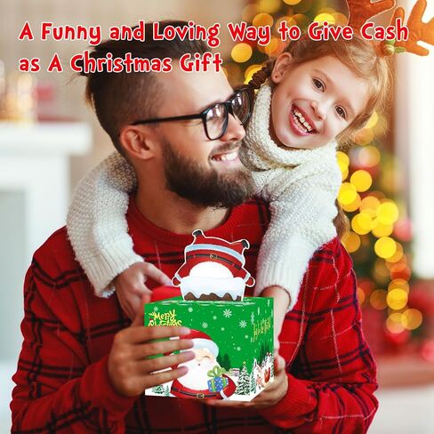صندوق أموال عيد الميلاد لسحب الهدايا النقدية ، هدية نقدية حامل أموال مفاجئة للأطفال البالغين ، مربعات عطلات ممتعة للنساء للنساء فتيات أمي أمي ، تشمل 100pcs الشفافة in Kuwait
