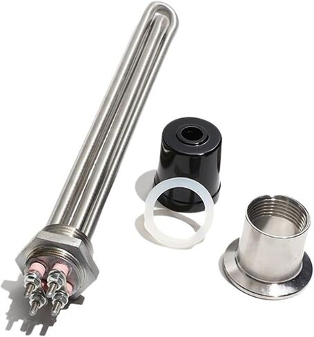 DN25 32MM G1" Thread Solar Water Heating Element 120V 220V Ten Resistance Heater 1500W2500W3500W4500W5500W with Cup(Without accessories,220V_4500W 310MM) in Kuwait