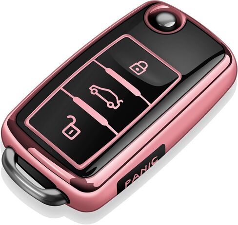 Tukellen لغطاء مفتاح Volkswagen Key Fob ناعم من البولي يوريثان الحراري للحماية الكاملة غطاء مفتاح متوافق مع VW Jetta Golf Polo MK6 Passat Tiguan Beetle Key Shell (أحمر) in Saudi Arabia