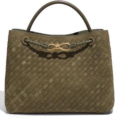 Suede Woven Tote Bag for Women Retro Woven Bag Handbag Bow Shoulder Satchel Suede Crossbody Purse Top Handle Tote Handbags in Kuwait