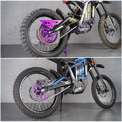 إطار مقوى بالفولاذ 58 سنًا 7075 ألومنيوم مع وصلات سلاسل، ضرس سلسلة CNC 58T 7075 ألومنيوم متوافق مع Segway X160 X260 Sur Ron Light Bee X، أرجواني in Kuwait