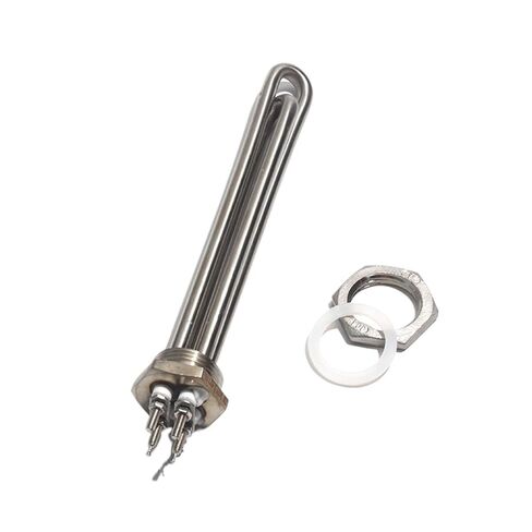 DN25/32mm عنصر تسخين الغمر بالماء الجهد المنخفض 24V/36V/48V مقاومة السخان الشمسي 300W/600W/900W/1.2KW/1.5KW (مع صامولة القفل، 48V_600W 200MML 304SS) in Kuwait