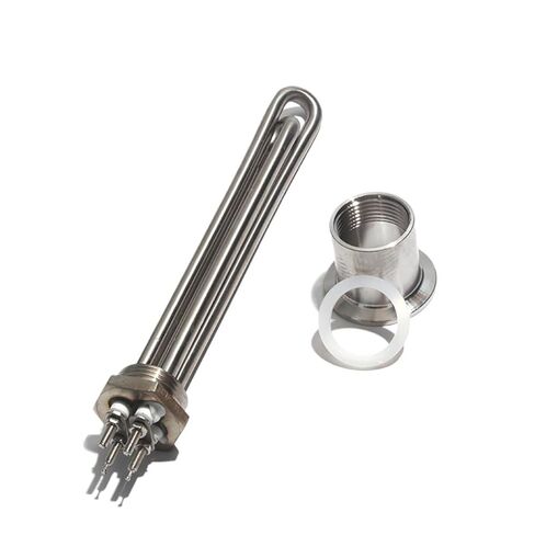 DN25/32mm عنصر تسخين الغمر بالماء الجهد المنخفض 24V/36V/48V مقاومة السخان الشمسي 300W/600W/900W/1.2KW/1.5KW (مع صامولة القفل، 48V_600W 200MML 304SS) in Kuwait