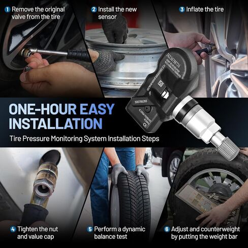 مستشعر TPMS 36236798726 لمستشعر مراقبة ضغط الإطارات GM 433 ميجا هرتز متوافق مع BMW، متوافق مع Audi، متوافق مع Martin متوافق مع Bentley يستبدل 7PP907275F (4 عبوات) in Kuwait