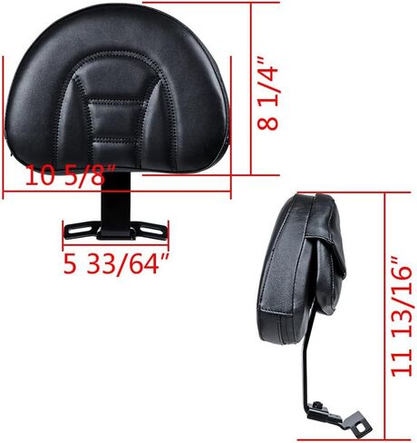 Adjustable Plug-In Driver Rider Backrest w/Pocket Compatible with 2007-2017 Harley Fatboy Heritage Softail in Saudi Arabia