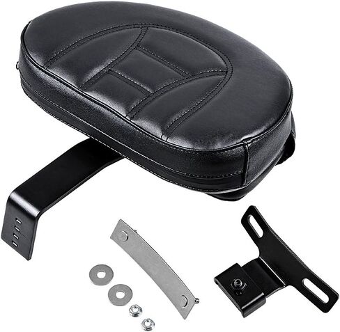 Adjustable Plug-In Driver Rider Backrest w/Pocket Compatible with 2007-2017 Harley Fatboy Heritage Softail in Saudi Arabia